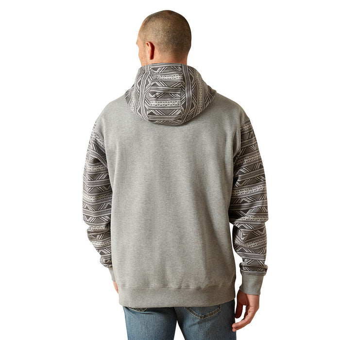 Ariat Men's Grey Geo Serape Color Block Hoodie