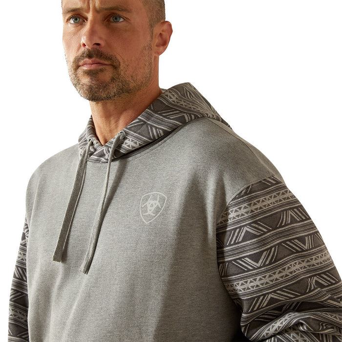 Ariat Men's Grey Geo Serape Color Block Hoodie