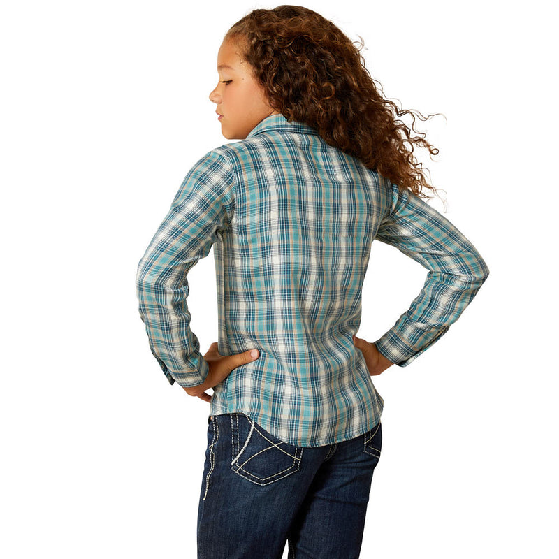 Ariat Girl's Darla Aquamarine Plaid Shirt