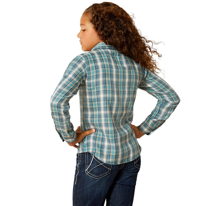 Ariat Girl's Darla Aquamarine Plaid Shirt