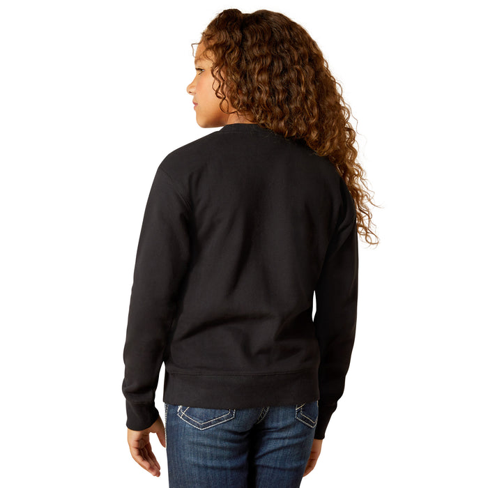 Ariat Girl's Black Booted Logo Sweatshirt