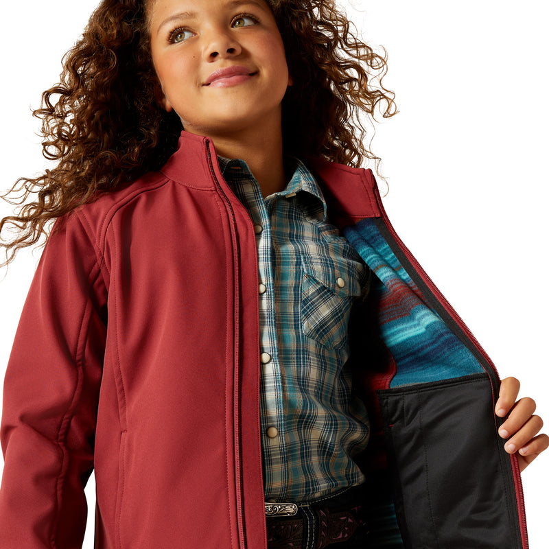 Ariat Girl's Burnt Russet & Stripe Softshell Jacket