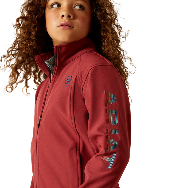 Ariat Girl's Burnt Russet & Stripe Softshell Jacket
