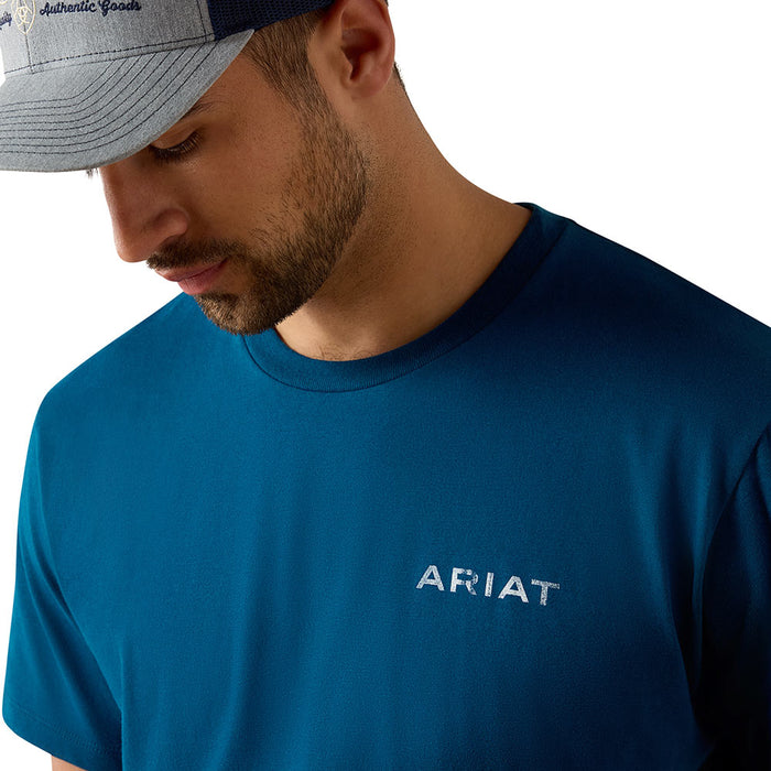 Ariat Men's Sailor Blue Liquid Stamp Flag Tee Shirt