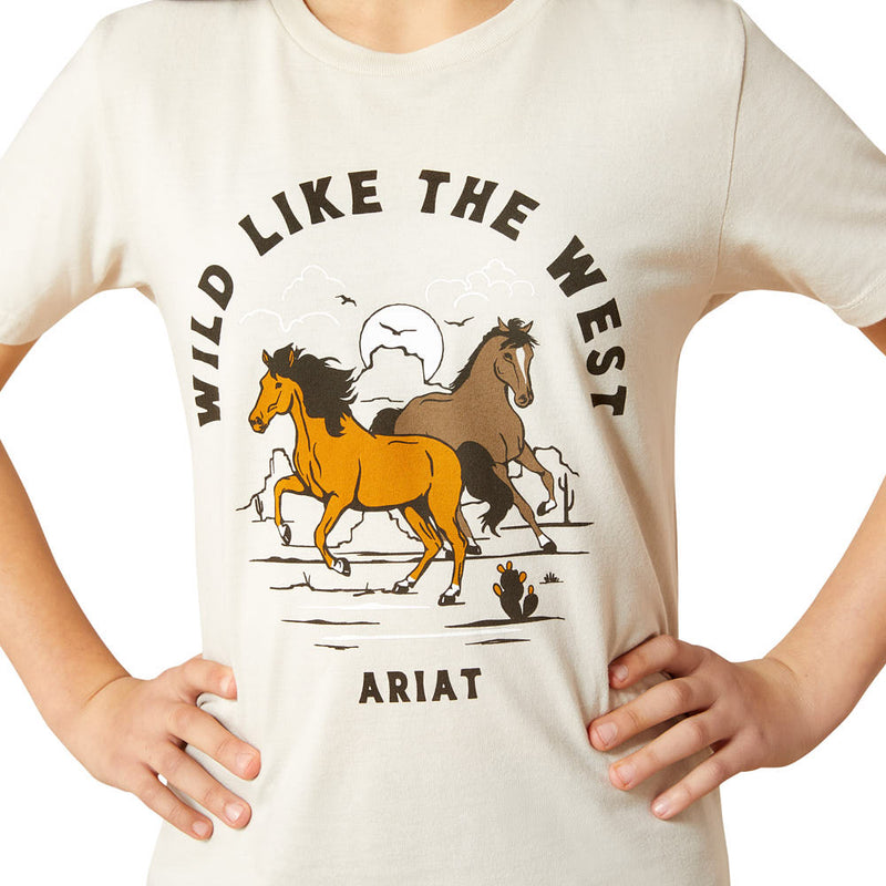 Ariat Girl's Wild Like The West Natural Tee Shirt
