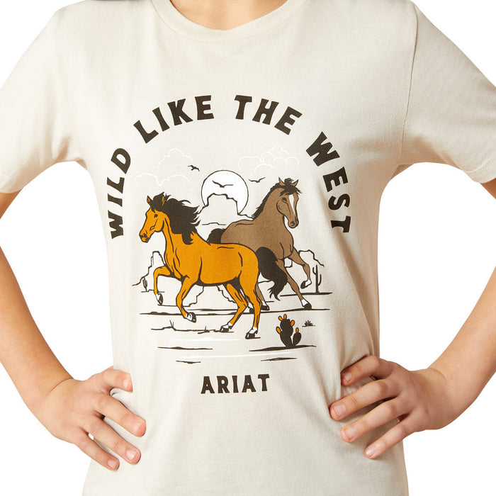 Ariat Girl's Wild Like The West Natural Tee Shirt