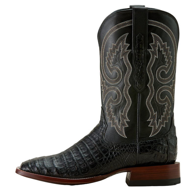 Ariat Men's Classic Callen Matte Black Caiman Vamp 12in Midnight Black Top