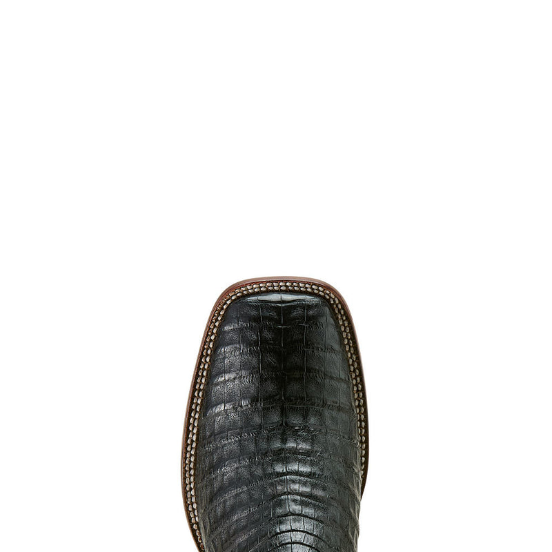 Ariat Men's Classic Callen Matte Black Caiman Vamp 12in Midnight Black Top