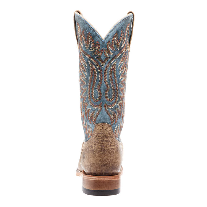 Ariat Men's Gold Point Earth Brown Bison Vamp 12In Royal Blue Top Boot