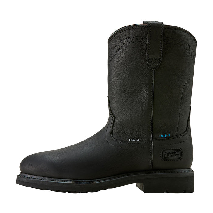 Ariat Men's Sierra Waterproof Black 10In Top Round Steel Toe Work Boot