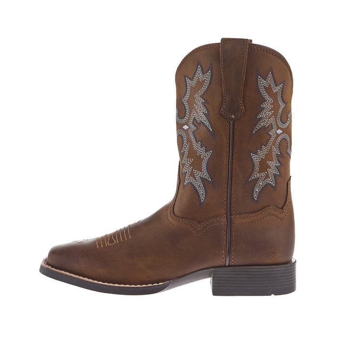 Ariat Youth Tombstone Distressed Brown Square Toe Boot
