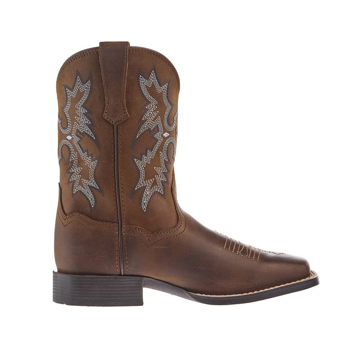 Ariat Youth Tombstone Distressed Brown Square Toe Boot