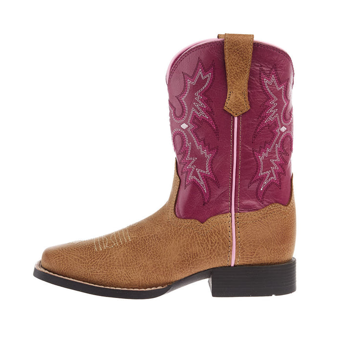 Ariat Youth Tombstone Cottage and Rosebud Square Toe Boot