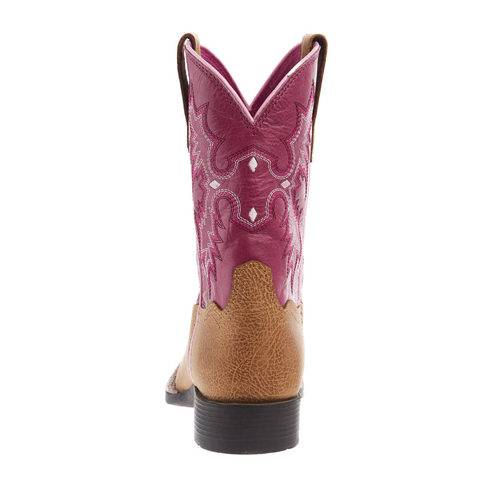 Ariat Youth Tombstone Cottage and Rosebud Square Toe Boot