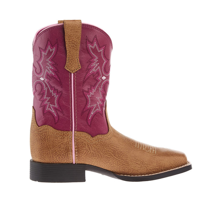 Ariat Youth Tombstone Cottage and Rosebud Square Toe Boot