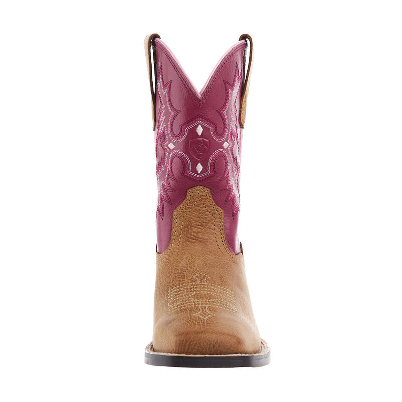 Ariat Youth Tombstone Cottage and Rosebud Square Toe Boot
