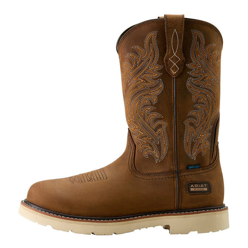 Ariat Men's Activator Argo H2O Distressed Brown 11In Round Soft Toe Work Boot