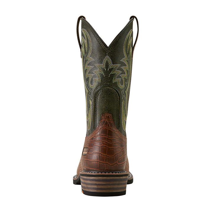 【83108】 Ariat Men`s Ironside Brown Croco Print 11In Top Square Steel