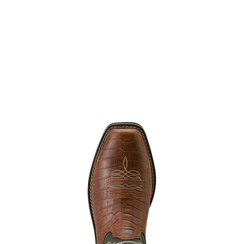 Ariat Men`s Ironside Brown Croco Print 11In Top Square Steel Toe Work Boot