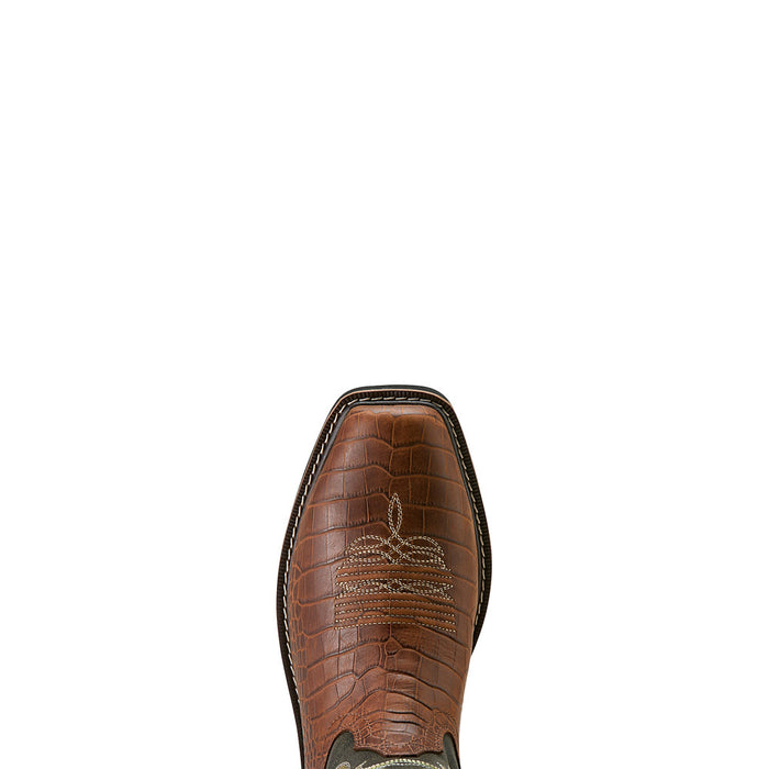 Ariat Men`s Ironside Brown Croco Print 11In Top Square Steel Toe Work Boot