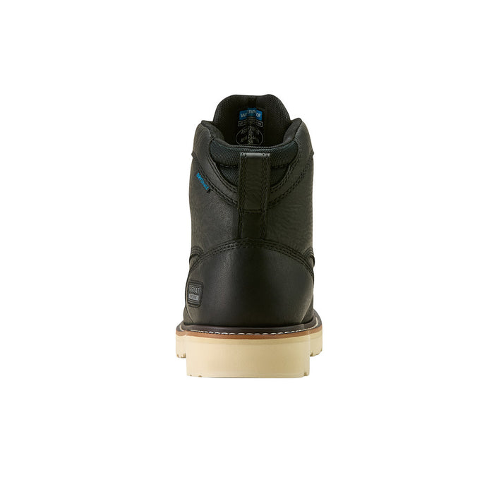 Ariat Men`s Rebar Lift 6In Black Waterproof Lace Up Soft Toe Work Boot