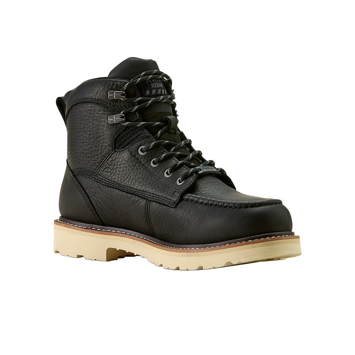 Ariat Men`s Rebar Lift 6In Black Waterproof Lace Up Soft Toe Work Boot