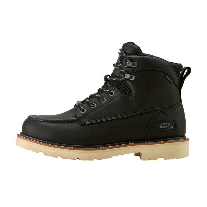 Ariat Men`s Rebar Lift 6In Black Waterproof Lace Up Soft Toe Work Boot