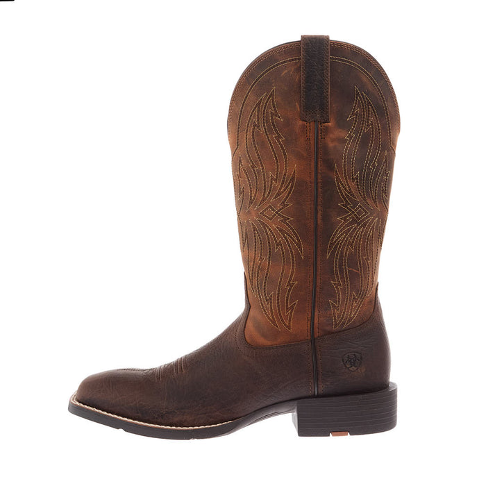Ariat Men's Sport Rustler Toffee Hippo Print Vamp 13in Rich Oak Top