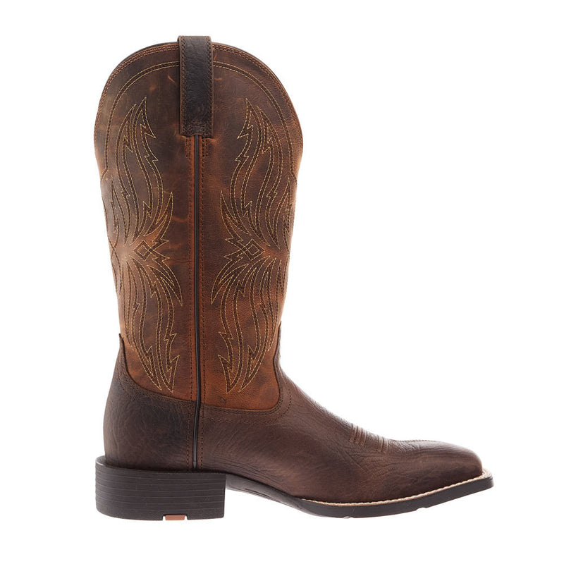 Ariat Men's Sport Rustler Toffee Hippo Print Vamp 13in Rich Oak Top