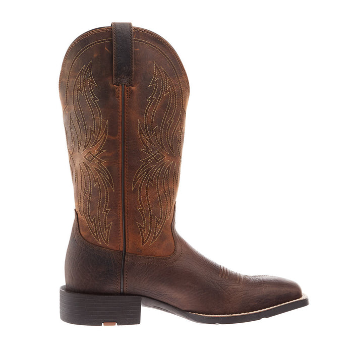 Ariat Men's Sport Rustler Toffee Hippo Print Vamp 13in Rich Oak Top