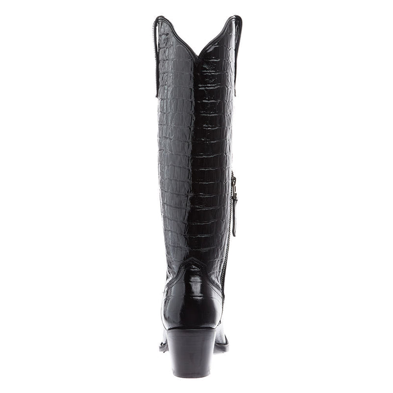 Ariat Women's Casanova Black Patent Leather Crocodile Print Boot