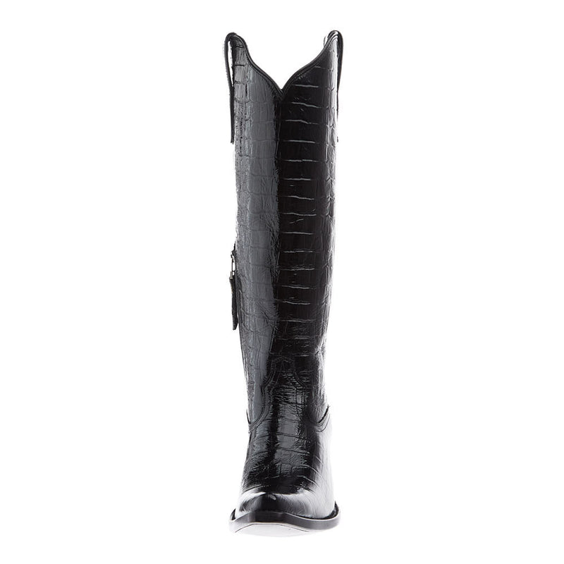 Ariat Women's Casanova Black Patent Leather Crocodile Print Boot