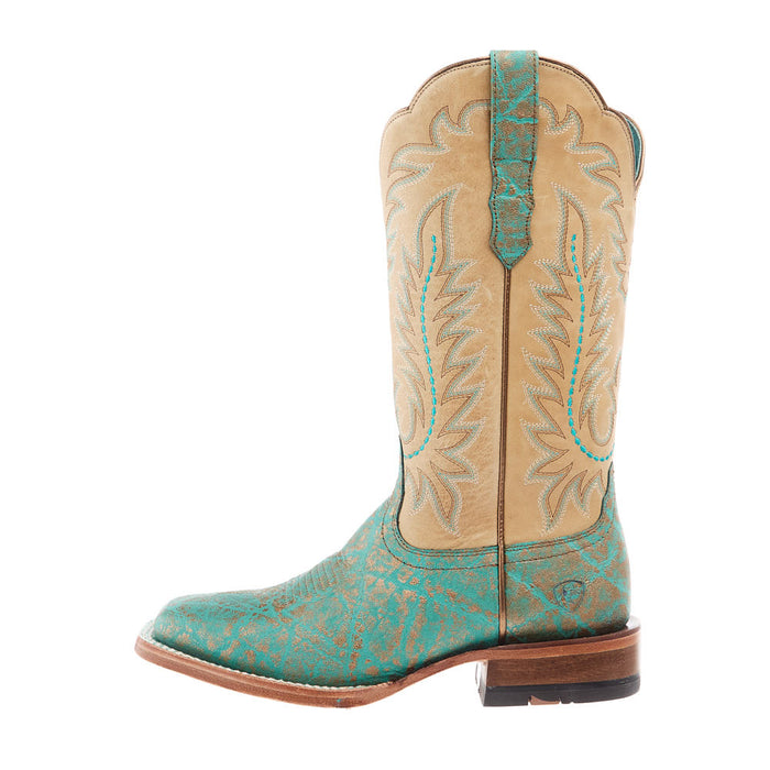 Ariat Womens Frontier Tilly Turquoise 13In Tan Top Boot