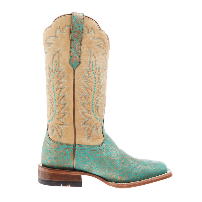 Ariat Womens Frontier Tilly Turquoise 13In Tan Top Boot