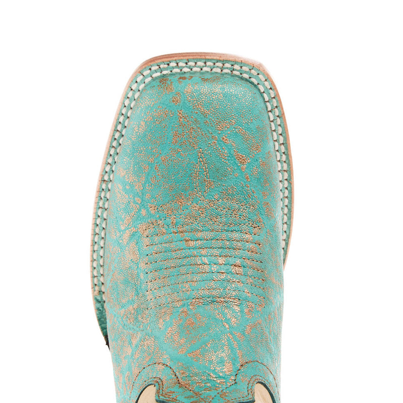 Ariat Womens Frontier Tilly Turquoise 13In Tan Top Boot
