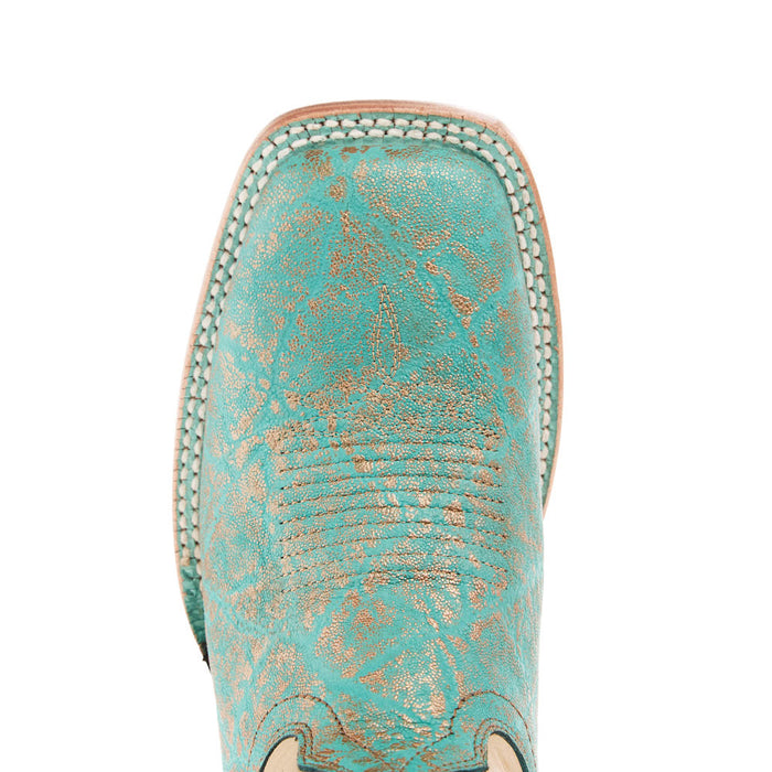 Ariat Womens Frontier Tilly Turquoise 13In Tan Top Boot