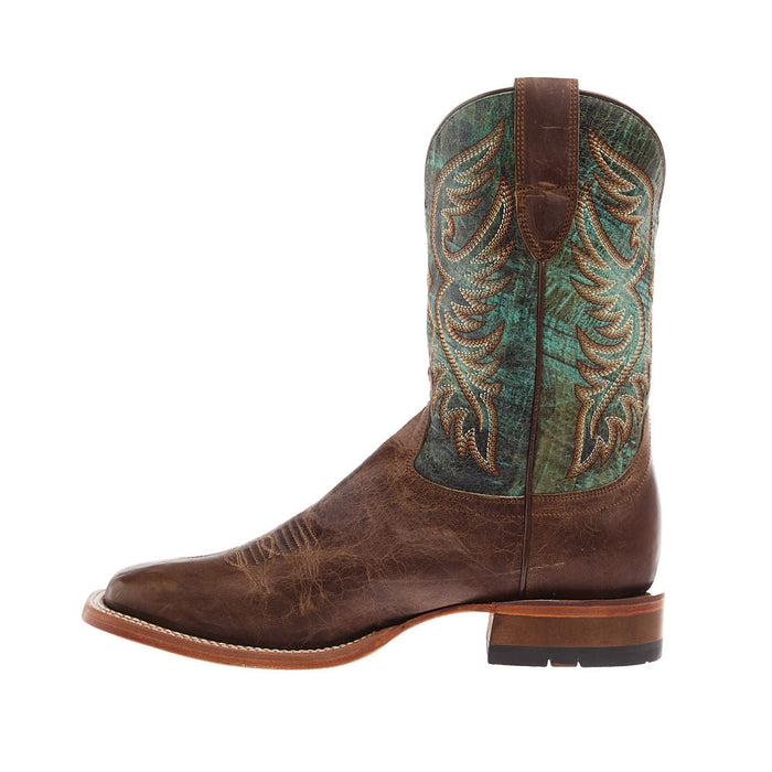 Ariat Men's Wiley Totally Tan Vamp Roaring Turquoise Top Boot