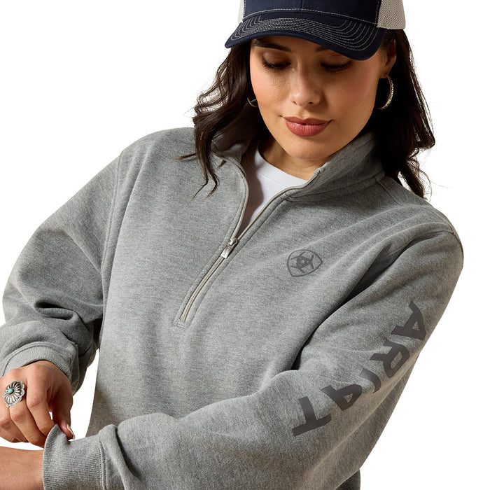 Ariat Women's Grey Logo 1/2 Zip Sweatshirt