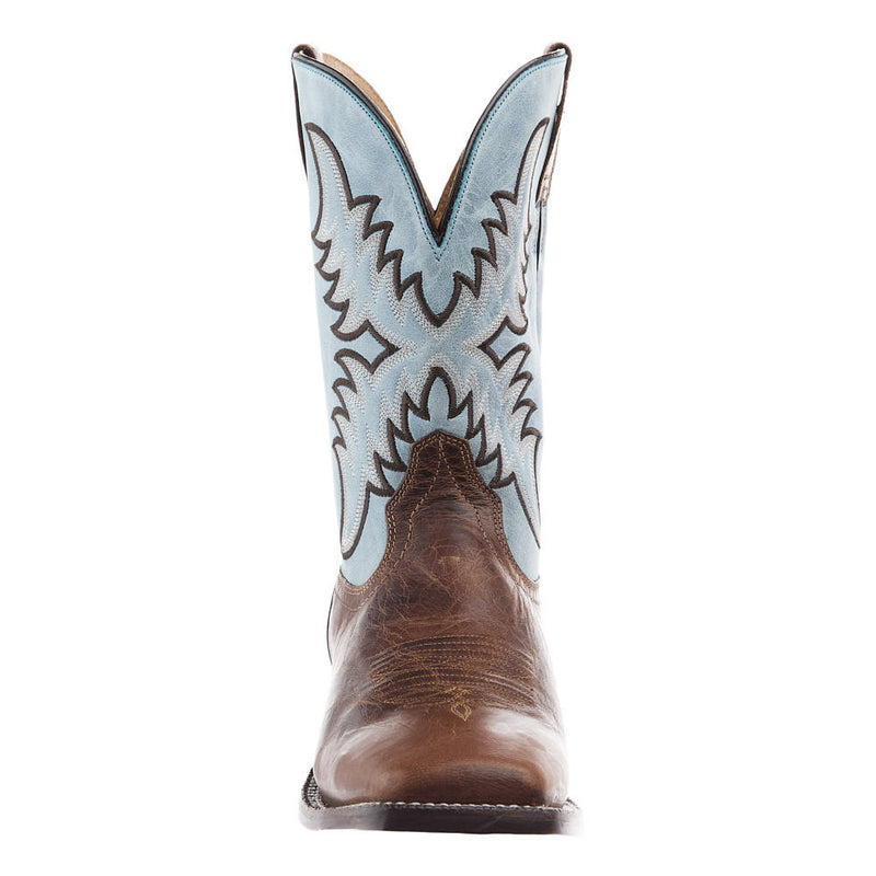 Ariat Men's Cattle Creek Weathered Brown Vamp 11in Baltic Blue Top Boot