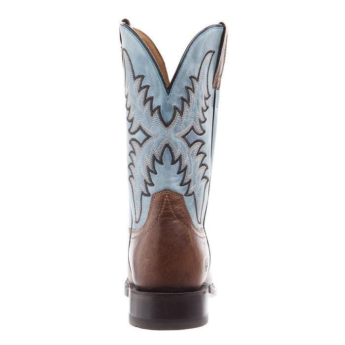 Ariat Men's Cattle Creek Weathered Brown Vamp 11in Baltic Blue Top Boot