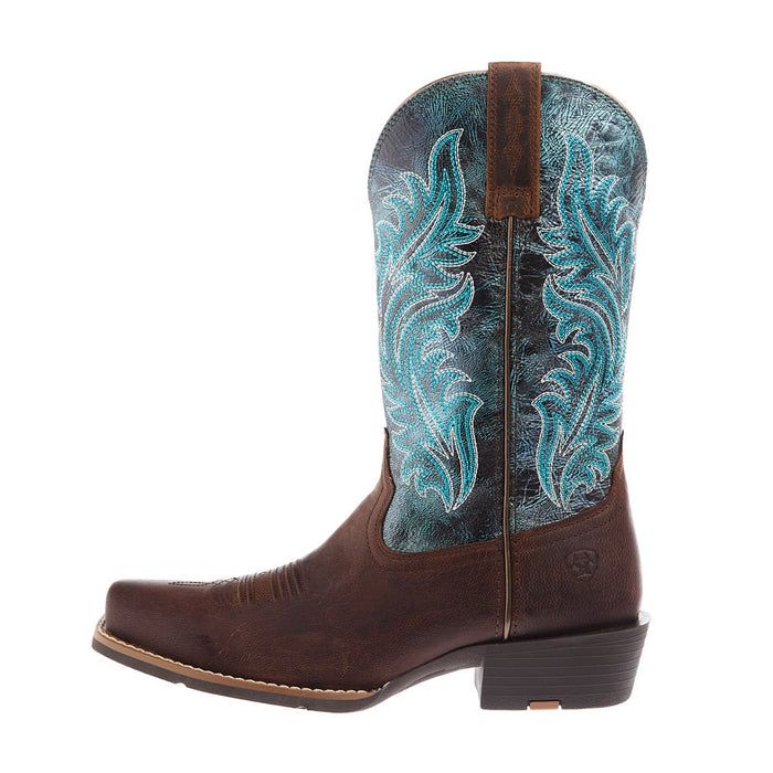 Ariat Women's Round Up Brown 11In Turquoise Top Boot