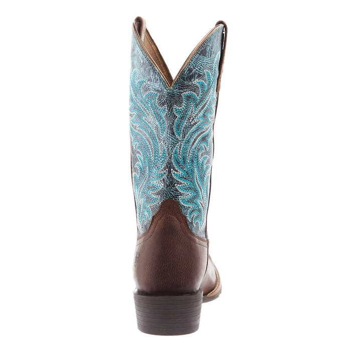 Ariat Women's Round Up Brown 11In Turquoise Top Boot