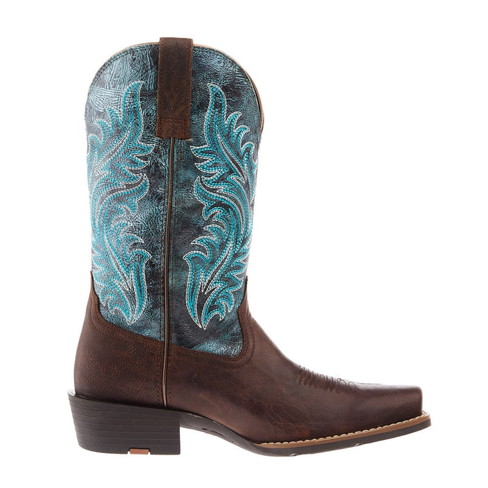 Ariat Women's Round Up Brown 11In Turquoise Top Boot