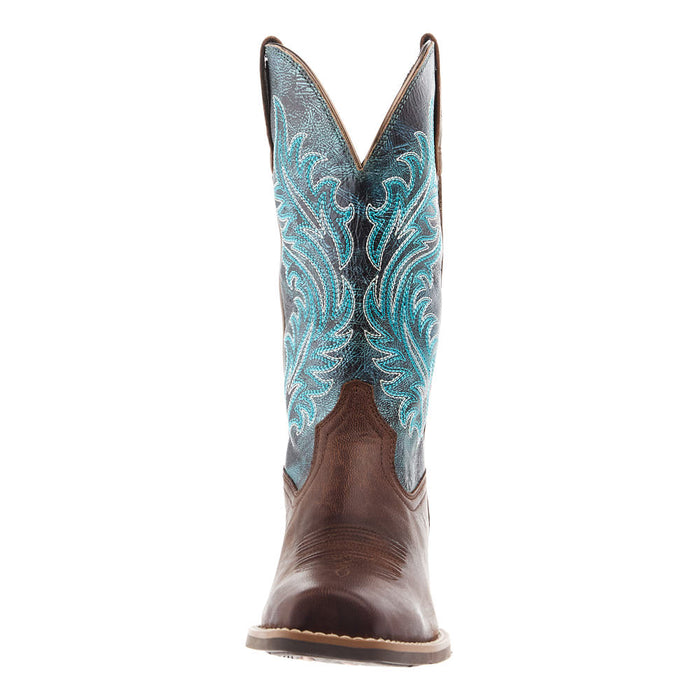 Ariat Women's Round Up Brown 11In Turquoise Top Boot