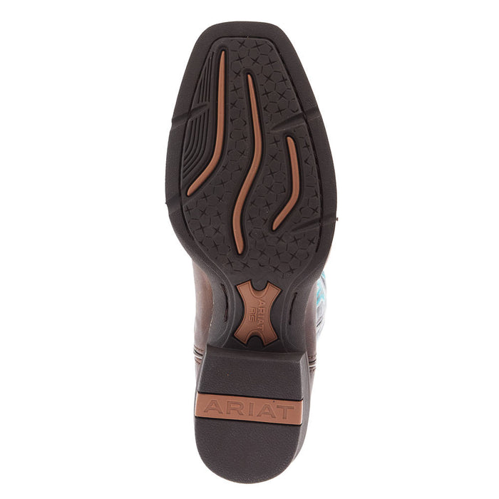 Ariat Women's Round Up Brown 11In Turquoise Top Boot