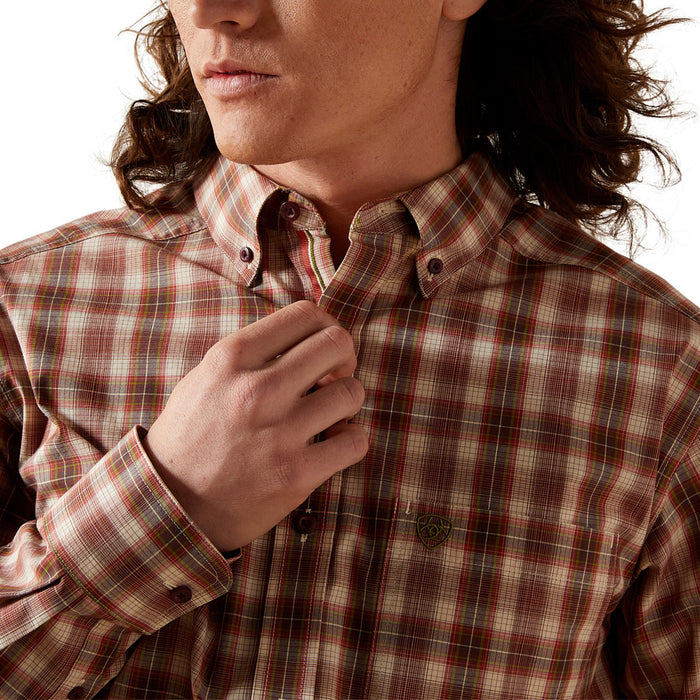 Ariat Men's Dark Red Fitted Pro Series Willies Shirt