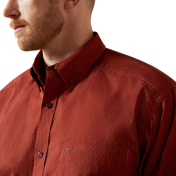 Ariat Men's Dark Red Solid Wren Shirt