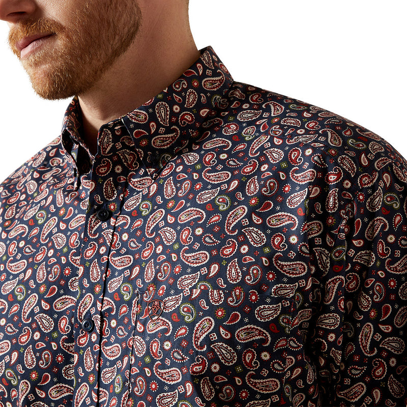 Ariat Men's Navy Paisley Wallace Shirt