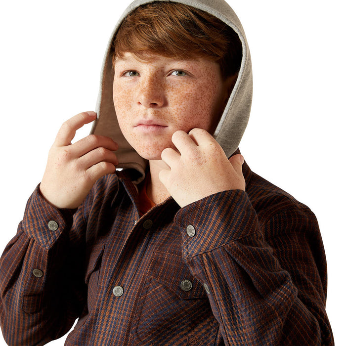 Ariat Boy's Brown Holbrooke Retro Hooded Shirt