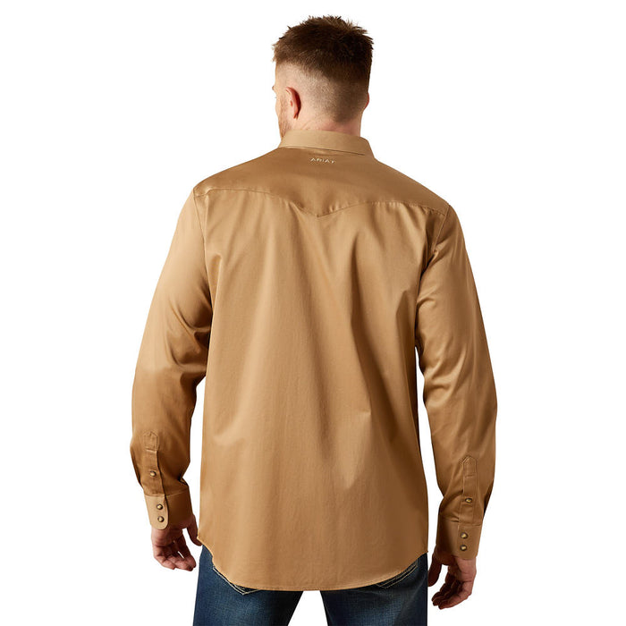 Ariat Men's Khaki Solid Fitted Shirt